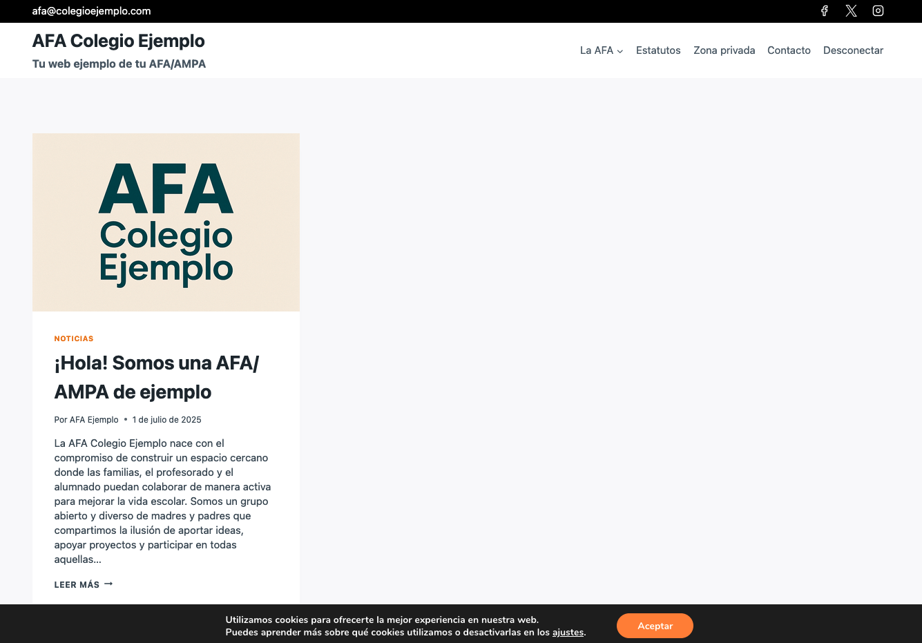 Web AFA Web AMPA ejemplo