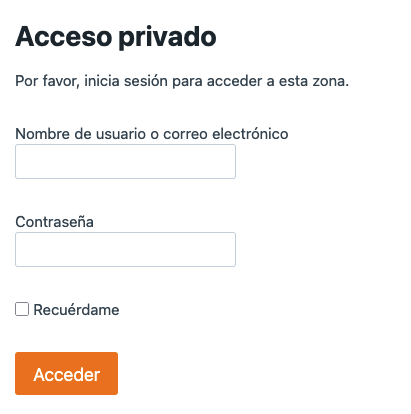 formulario de acceso a familias